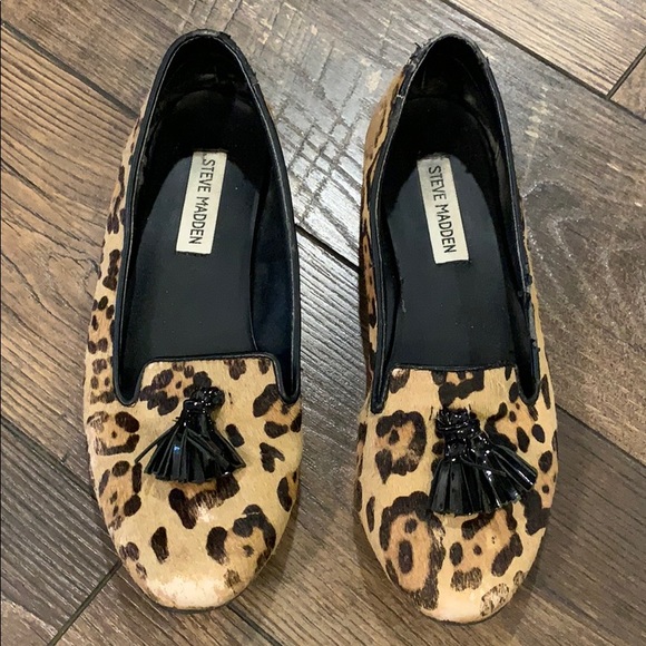 Steve Madden Shoes | Steve Madden Calf Hair Animal Print Loafers | Color: Black/Tan | Size: 8 | Misankohappy's Closet